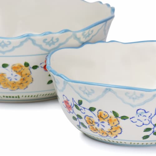 Gibson Elite Anaya Piece Stoneware Hand Painted Bowl Set One Size