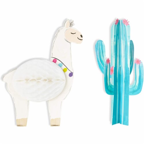 Llama Honeycomb And Cactus Centerpiece For Table Decorations Pack