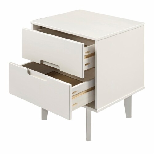 Pemberly Row 2 Drawer Groove Handle Wood Nightstand In White 1 Kroger