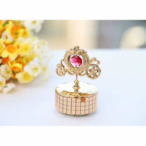 K Gold Plated Princess Carriage Music Box Love Story K Gold