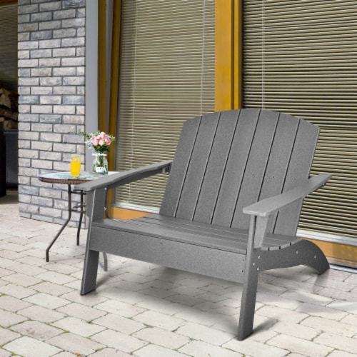 Outdoor Adirondack Chair Patio HDPE Adirondack Loveseat Bench Weather