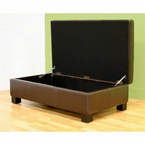 Bowery Hill Leather Storage Ottoman In Brown 1 Kroger