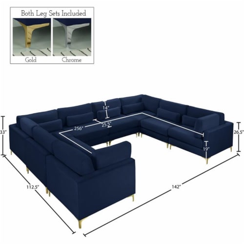 Meridian Furniture Julia Navy Velvet Modular Sectional Kroger