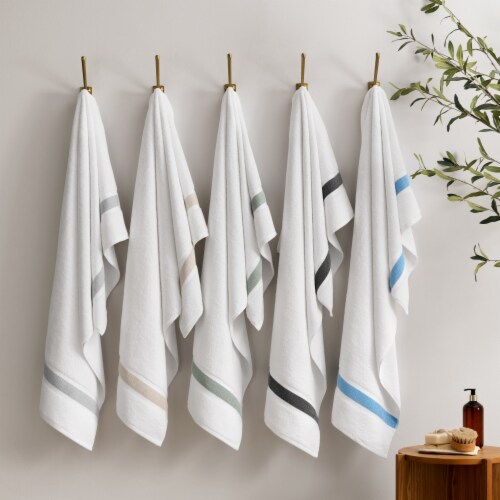 Aston Arden Aegean Recycled Bath Towel X Light Grey Striped