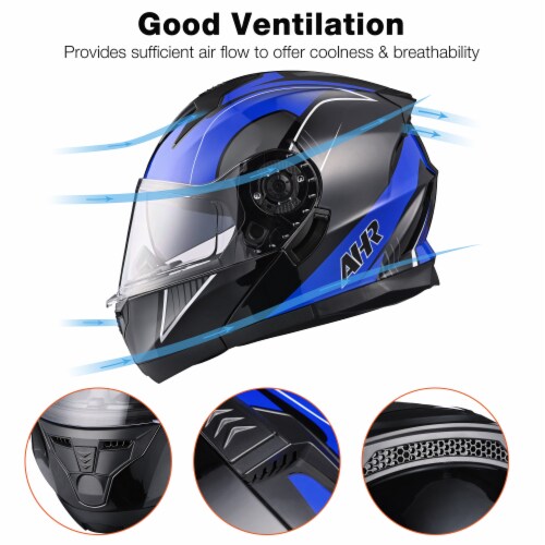 AHR RUN M3 Modular Flip Up Helmet Full Face Dual Visor DOT Motorcycle