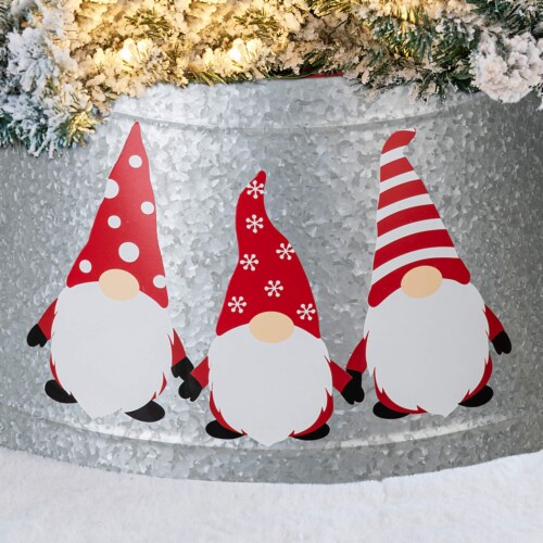 Glitzhome Inch Diameter Christmas Galvanized Metal Gnomes Tree