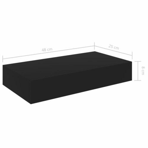 VidaXL Floating Wall Shelf With Drawer Black 18 9 X9 8 X3 1 18 9 X9 8