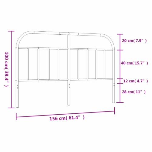 VidaXL Metal Headboard Black 59 1 59 1 1 Pcs QFC