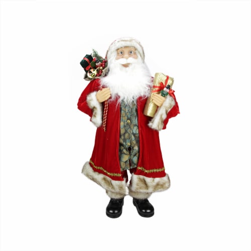 Northlight Standing Santa Claus With Floral Print Vest Christmas