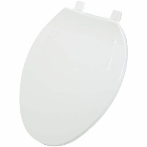 Home Impressions Elongated Closed Front White Plastic Toilet Seat