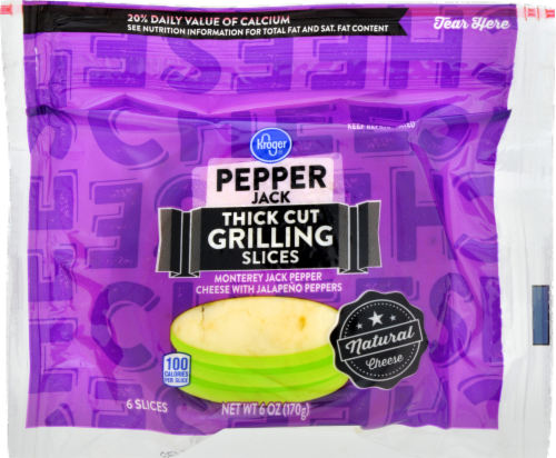 Kroger Pepper Jack Thick Cut Grilling Slices Cheese 6 Oz Kroger