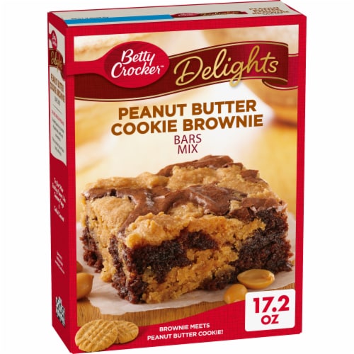 Betty Crocker Delights Peanut Butter Cookie Brownie Bar Mix 17 2 Oz