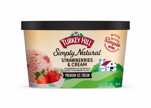 Turkey Hill Simply Natural Strawberries Cream Premium Ice Cream 1