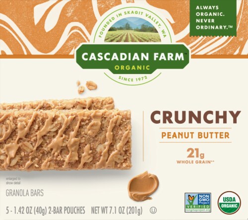 Cascadian Farm Organic Crunchy Peanut Butter Granola Bar 5 Count 5 Ct