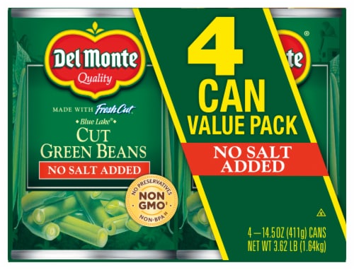 Del Monte Fresh Cut No Salt Added Green Beans Value Pack Ct