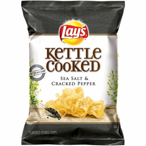 Lay S Kettle Cooked Sea Salt Cracked Pepper Flavored Potato Chips