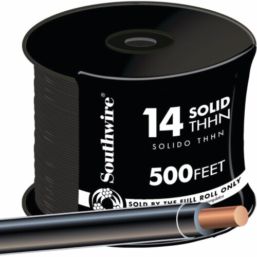 Southwire 500 Ft 14 AWG Solid Black THHN Electrical Wire 11579058 1