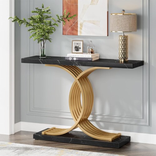 Tribesigns Gold Entryway Table Modern 39 Inch Console Accent Table