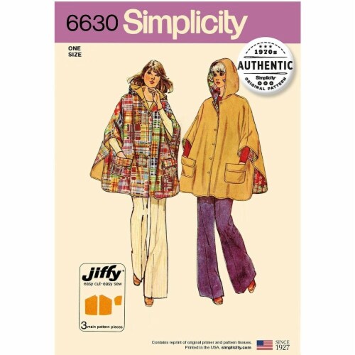 Simplicity Patterns Uv Os Misses Vintage S Jiffy Poncho One