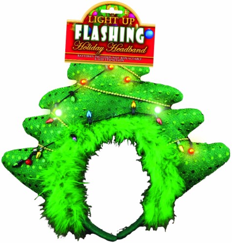 Magic Seasons Light Up Flashing Holiday Tree Headband Green Ct