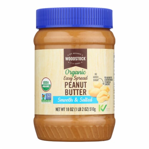 Woodstock Organic Easy Spread Peanut Butter Smooth 12 Pk 18 Oz Fry