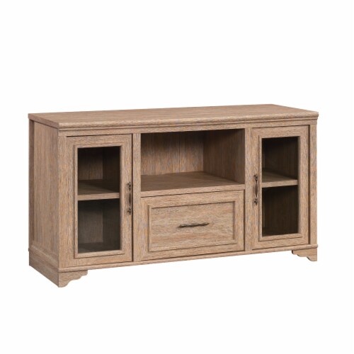 Sauder Rollingwood Office Credenza With Shelves In Brushed Oak