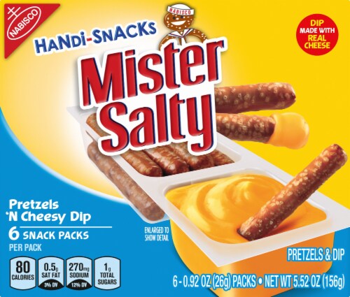 Handi Snacks Mister Salty Pretzels N Cheese Dip Snack Packs Ct