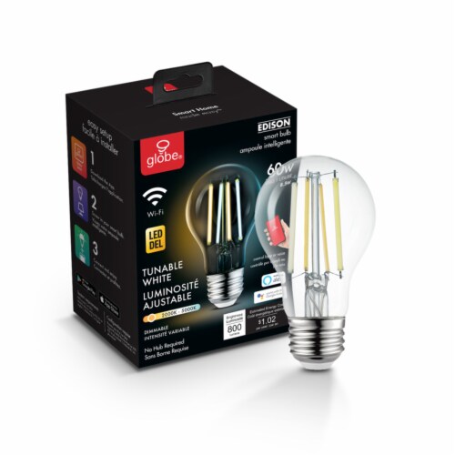 Globe Electric Wi Fi Smart Home A E Medium Filament Led Bulb