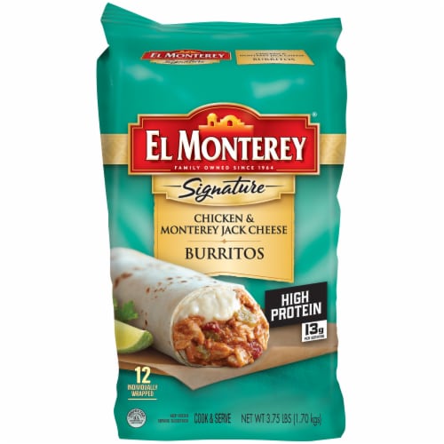 El Monterey Signature Chicken Monterey Jack Cheese Burritos 12 Count