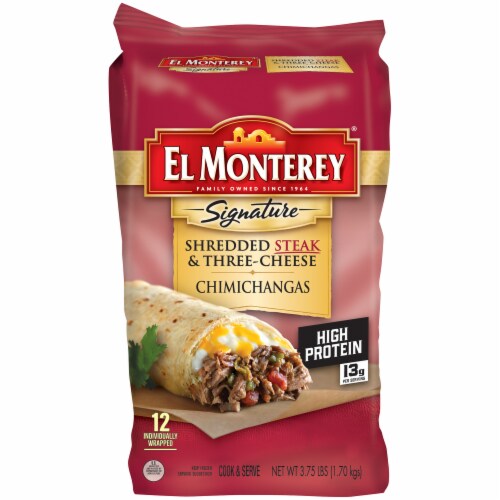 El Monterey Shredded Steak Cheese Chimichangas 12 Ct 5 Oz Kroger