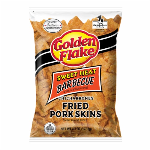 Golden Flake Louisana Sweet Heat Barbeque Flavor Fried Pork Skins 4 5