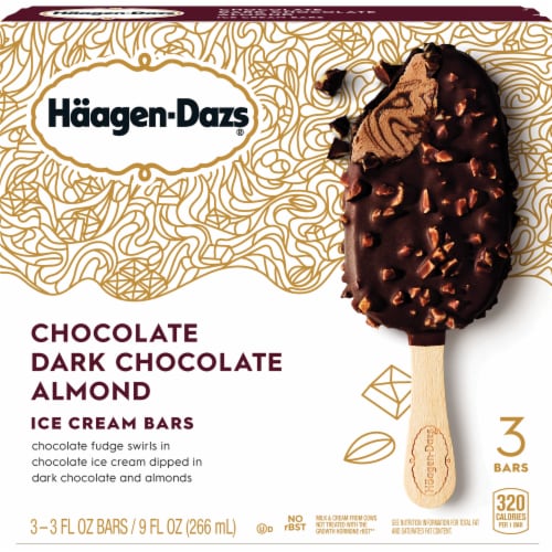 Haagen Dazs Chocolate Dark Chocolate Almond Ice Cream Bars 3 Ct 3 Fl