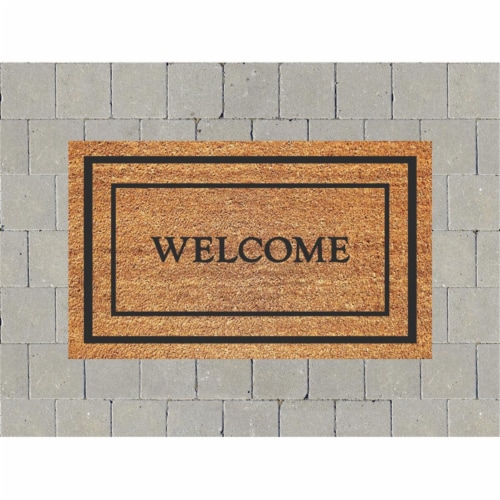 Americo 77FLCWD830 Classic Welcome Duo Border Printed Mat Flocked Coco