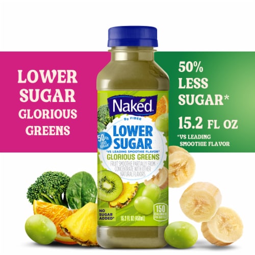 Naked Juice Lower Sugar Glorious Greens Flavored Smoothie Blend