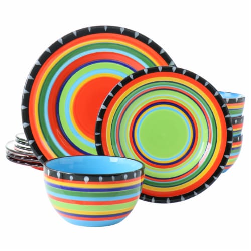 Gibson Elite New Pueblo 12 Piece Stoneware Dinnerware Set 1 Each