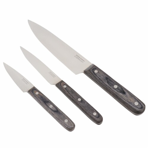 Martha Stewart Everyday 3 Piece Stainless Steel Knife Set In Dark Grey