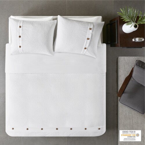 Finley 3 Piece Cotton Waffle Weave Duvet Cover Set 3pc Kroger