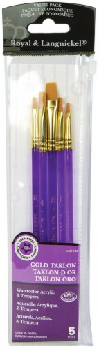 Royal Langnickel Gold Taklon Value Pack Brush Set 5 Pkg 1 Count