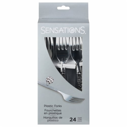 Sensations Plastic Forks Silver 24 Ct Smiths Food And Drug