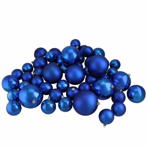 Northlight 50Ct Lavish Blue Shatterproof 2 Finish Christmas Ball