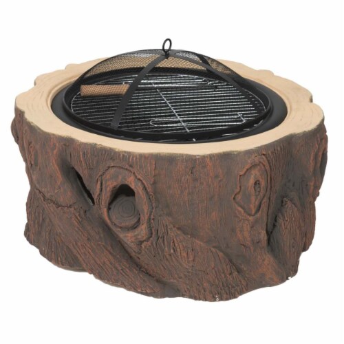 Dagan FP 1021 Stump Design Wood Burning Fire Pit With 22 In Dia Fire