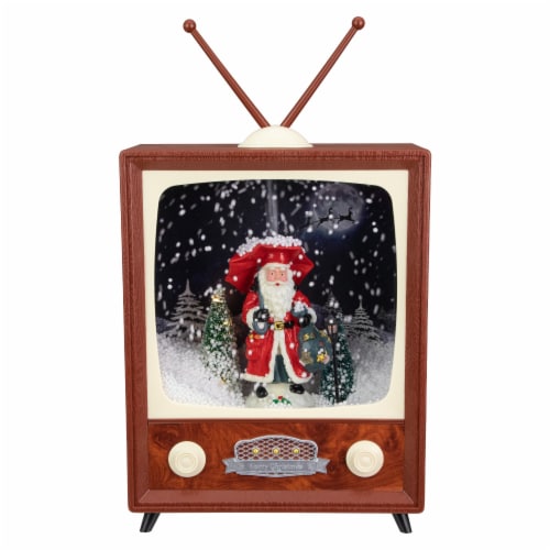 Northlight 12 LED Lighted Musical Snowing Santa TV Set Christmas