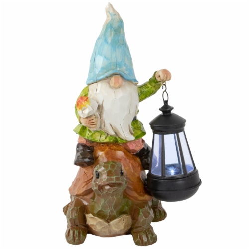 Northlight 35134064 12 5 In Solar LED Lighted Gnome Turtle Outdoor