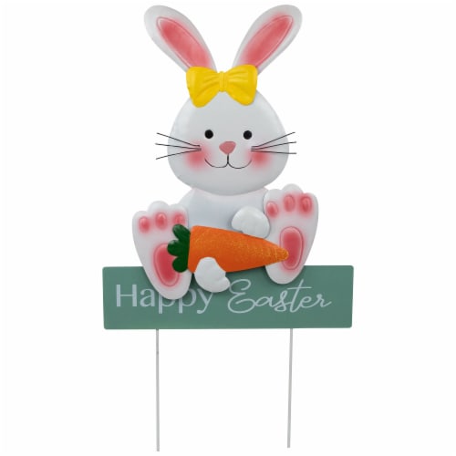 Northlight Bunny With Carrot Happy Easter Outdoor Garden Stake 18 75