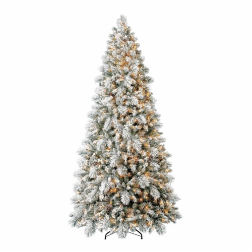 Home Heritage Prelit Snowdrift Flocked Christmas Tree W Berries