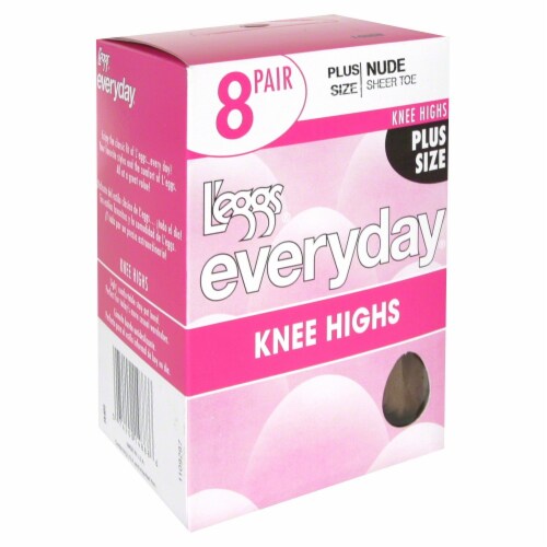 L Eggs Everyday Plus Size Knee High Pantyhose Nude Pk Smiths