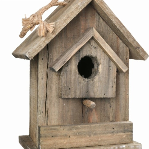 Benjara Wooden Bird House With Small Back Door Entry Brown Kroger