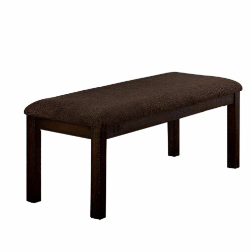 Inch Padded Bench With Wooden Frame Brown Saltoro Sherpi Unit