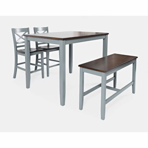 Piece Counter Height Set With X Back Stools Brown And Gray Saltoro