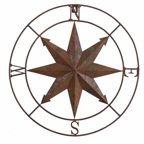 Nearly Natural 18 Rustic Nautical Metal Compass Wall Art Decor 1 Unit